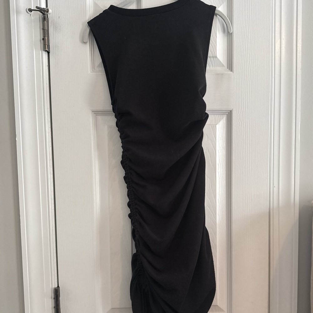 Style Rack Black Ruched Dress - Picture 2 of 4
